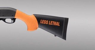Hogue Remington 870 12 Gauge Less Lethal Orange OverMolded Shotgun Stock installs easily